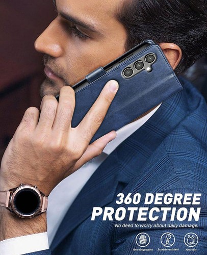 For Samsung Galaxy S24+ S24 Ultra 5G Case Leather Cover Privacy Tempered Glass - Picture 31 of 31