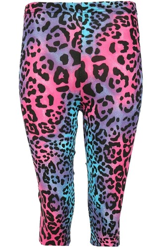 Women Printed 3/4 Length Leggings Ladies Stretchy Waist Skinny Pants Size 8-22 - Picture 86 of 138