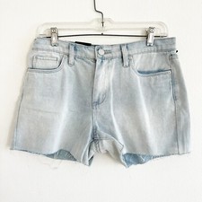 NWT Blank NYC Women s Light Blue The Fulton Roll Up Cotton Denim Shorts Size 29
