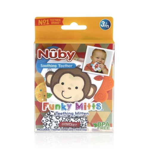 Nuby Funky Mitts Teething Mitten with Bag - Chewy Silicone Teether - BPA Free - Picture 20 of 20
