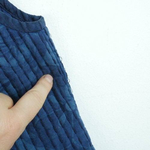 Ralph Lauren Small Vest Blue Quilted Embroidered Mandarin Collar Asian Boho Silk - Picture 5 of 7