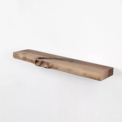 Indus Único Nogal Estante, Estantes Flotantes, Rústico Madera Estanterías Macizo - Imagen 3 de 4