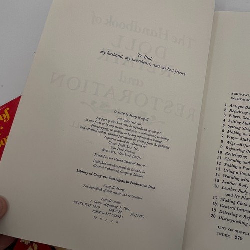 Handbook of Doll Repair And Restoration by Westfall, Marty Hardcover Dust Jacket - Imagen 7 de 9
