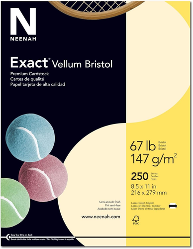 Exact Vellum Bristol Cardstock, 8.5" X 11", 67 Lb/147 GSM, Ivory, 25 Sheets (813 - Picture 5 of 12