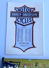 Vintage Kwikway Harley Davidson Motorcycle Patent Decal Water Transfer Meyercord