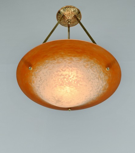 SCHNEIDER : FRENCH 1930 ART DECO PENDANT CHANDELIER .. lamp muller era France - Picture 3 of 8