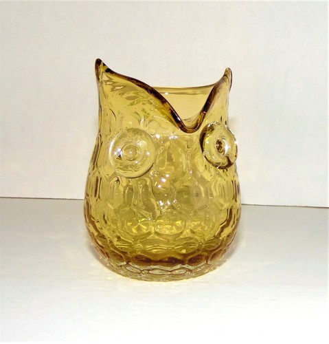Vintage Trautman Bernstein Kunst Glas Eule Milchkännchen - Bild 5 von 5