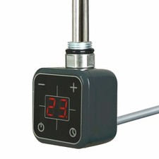 Valdern 400W Digital Thermostatic Electric Grey Towel Rail Heating Element