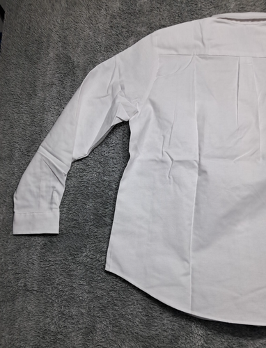 Womens Edwards Sz Medium White Long Sleeve Oxford Dress Shirt Button Up Uniform - Picture 12 of 13