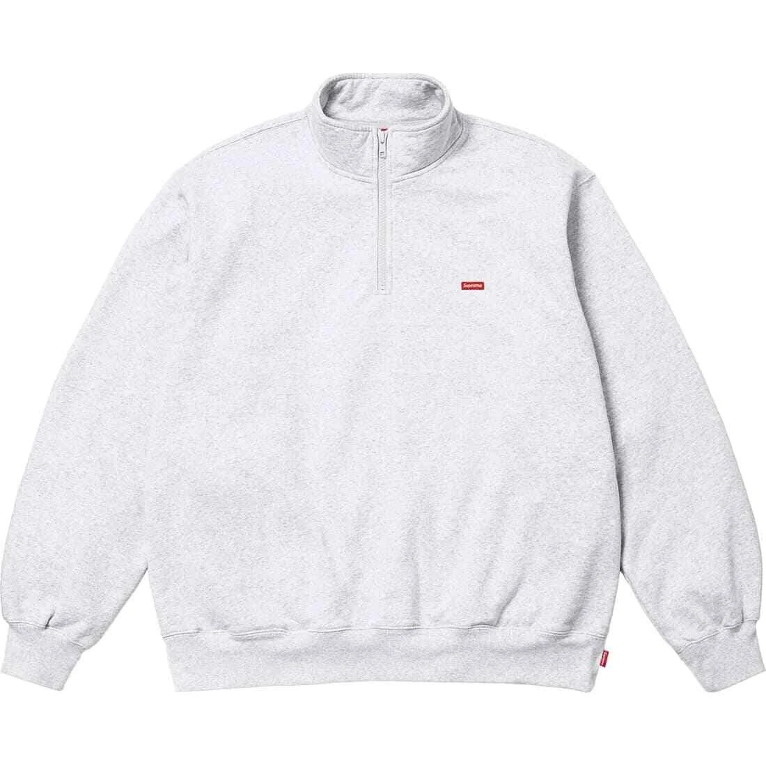 Pull demi fermeture éclair Supreme petite boîte gris cendre