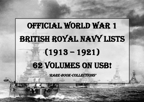WORLD WAR 1 BRITISH ROYAL NAVY LISTS - USB - WW1 MEDAL RESEARCH MILITARY HISTORY