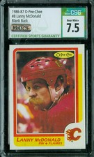 1986-87 OPEECHEE LOA 8 LANNY McDONALD PROOF CSG 7.5 MAC SOLO 1989 TOPPS *