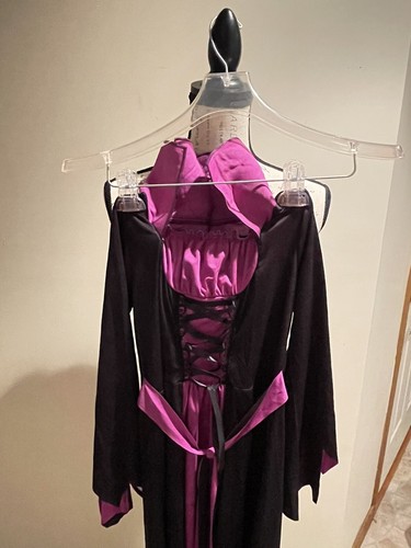 Witch Costume Enchanted Wishes Black & Purple Child Sorceress Halloween Size S - Picture 3 of 8