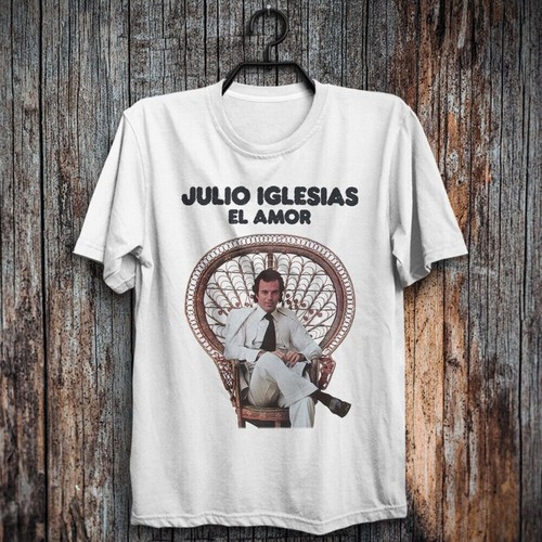 Vintage Julio Iglesias El Amor Tour schwere Baumwolle volle Größe Unisex weißes Hemd AA1315 - Bild 2 von 7