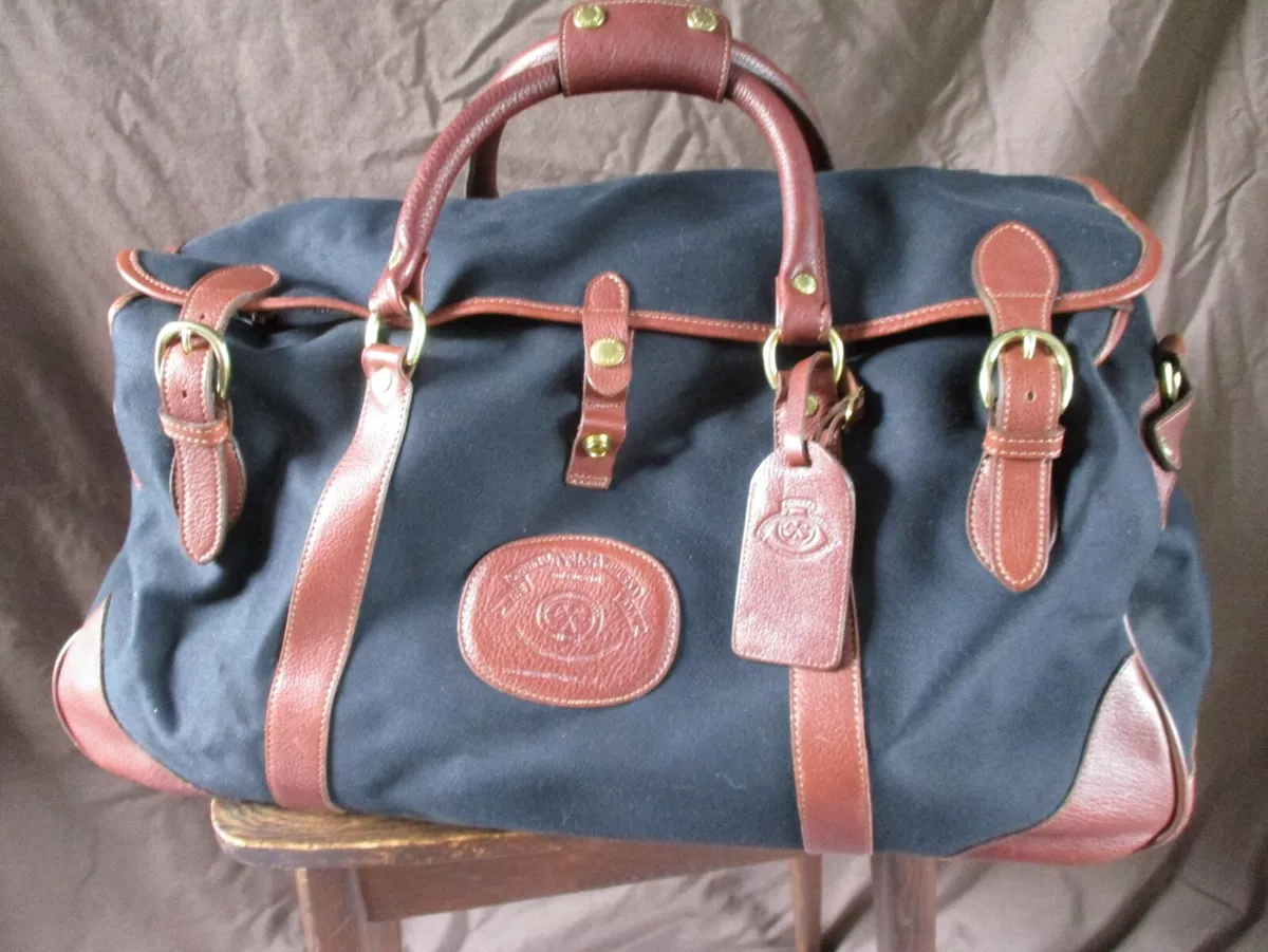 Ghurka Kilburn II No 156 black canvas brown leather duffle weekender bag