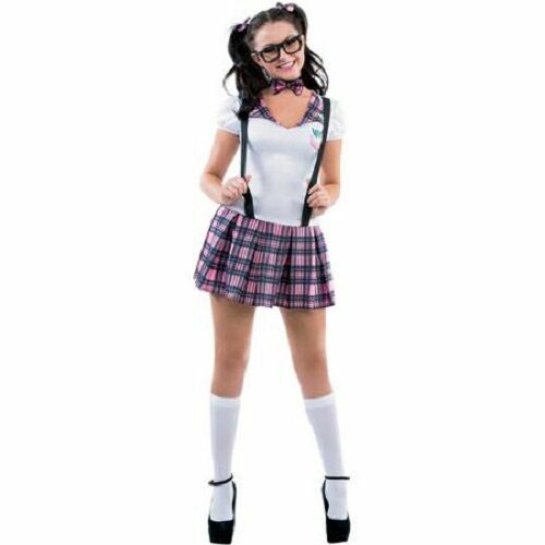 Sexy NERDY Girl sexy Bibliothekarin Halloween Kostüm karierter Rock für Damen Medium & Large - Bild 1 von 1