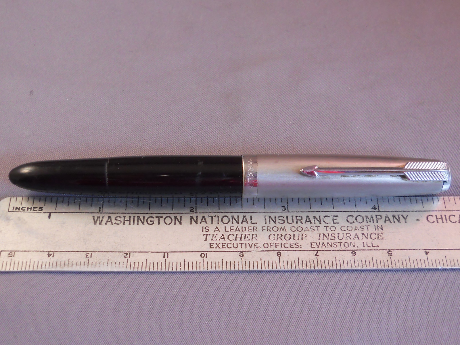 Parker 51 Demi Black Fountain Pen works--fine point Standaard postorderverkoop