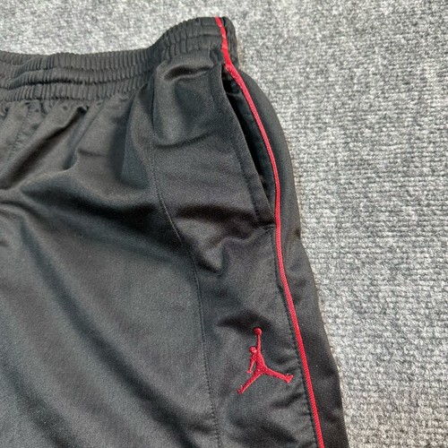Jordan Sweatpants Youth Extra Large Black Red Trim Polyester Drawstring Pockets - Picture 9 of 11