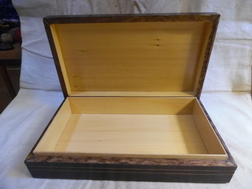 Vintage Wood Box With Copper Inlaid Made In Poland 10 x 6 Inches - Picture 5 of 12