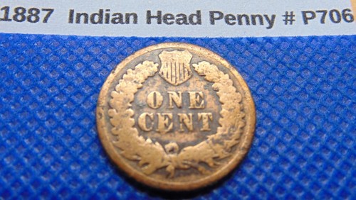 1887 Indian Head Cent #P706 - Bild 2 von 2