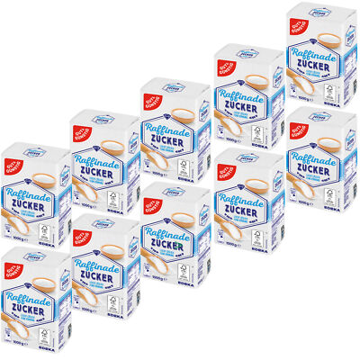 Gut&Günstig Raffinade Zucker leicht löslich feine Körnung VPE 10x1kg Packung