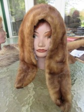  038 mink fur collar brown blond 33.5" in length 6" center back 5.5" in