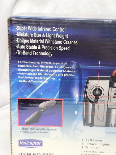 San Huan Miniature Helicopter Super Wide Infrared Controlled Auto Stable New NIB - Picture 8 of 10