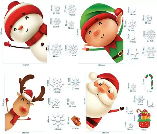 82PCS Christmas Snowflake Window Clings Stickers for Glass, Xmas Decals Decorati - Picture 2 of 7