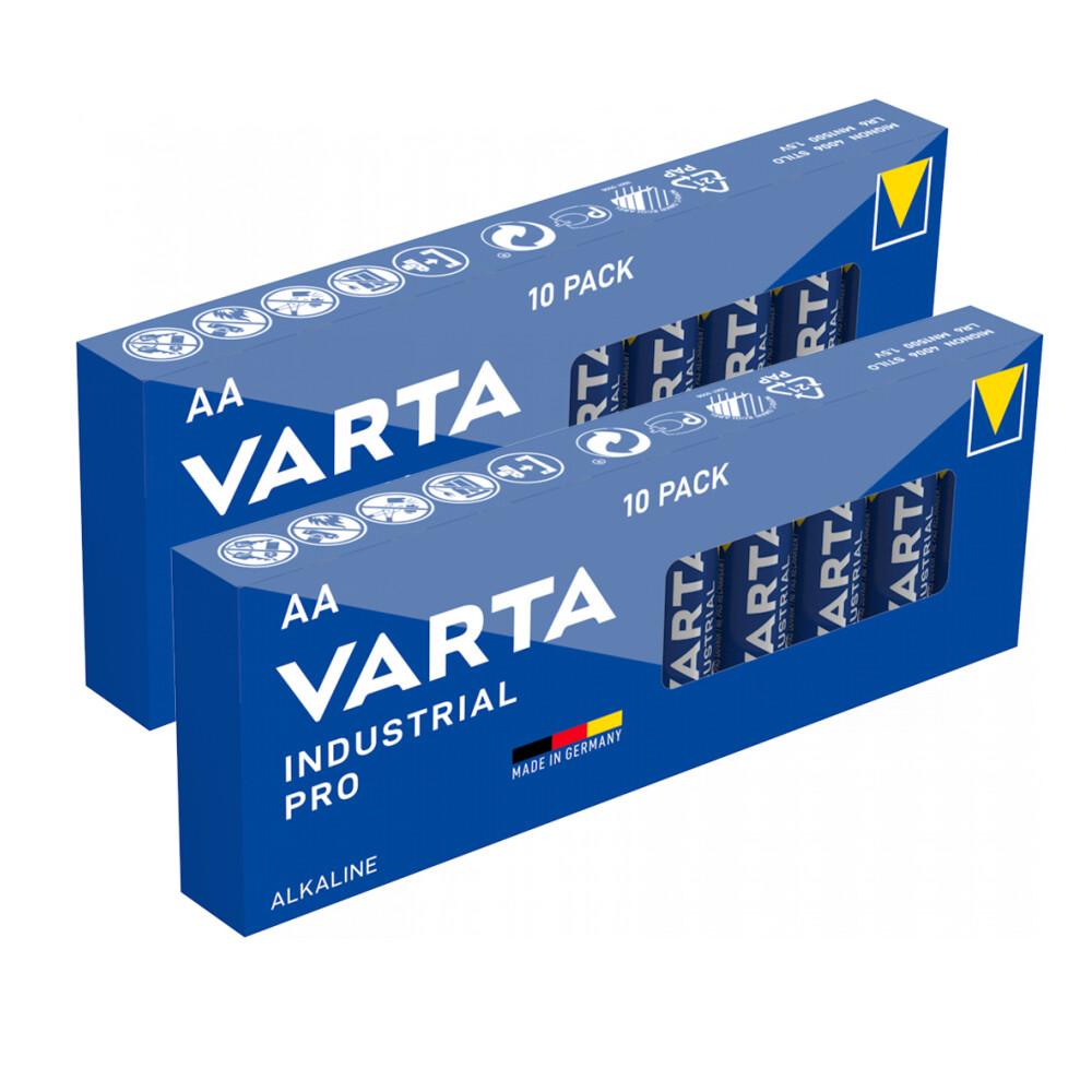 20x Batterien Mignon Aa Lr06 Lr6 Mn1500 4006 1,5v Varta Industrial Pro