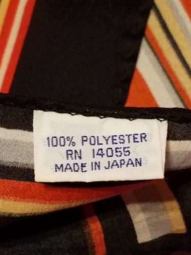 Vintage Polyester Scarf - multi-color geometric design  - Picture 2 of 5