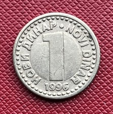 Yugoslavia 1996 Nickel Brass 1 Novi Dinar. KM# 168