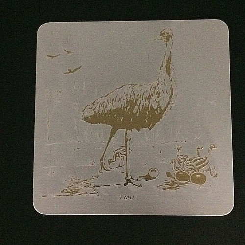 Australischer Vogel 6 Untersetzer Kookaburra schwarzer Schwan Emu Willie Bachstelze Leiervogel - Bild 6 von 11