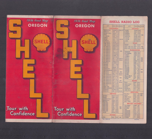 1936 Shell Oil Road Map Oregon - Picture 2 of 8