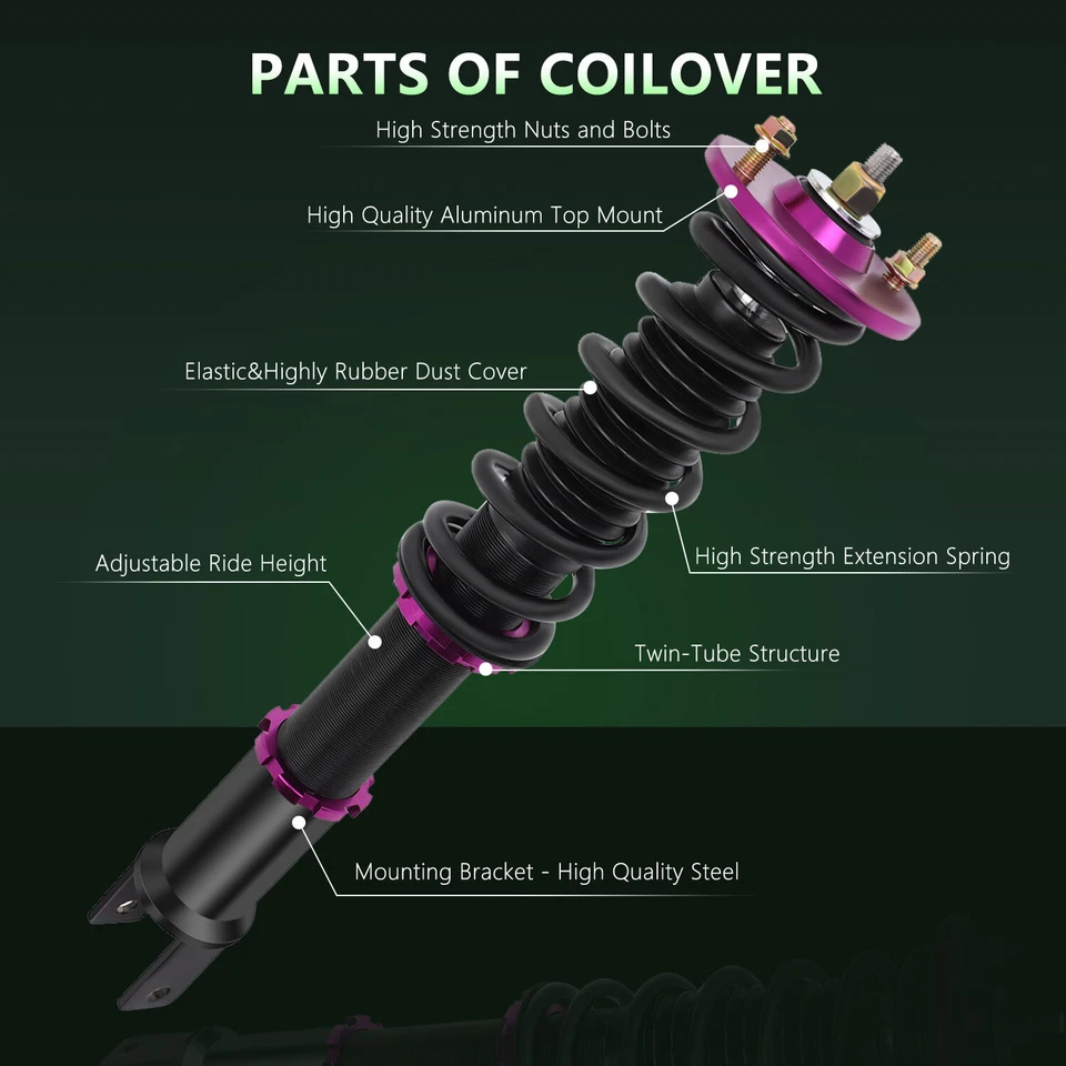 Coilovers Suspension Struts For 2008-12 Honda Accord 09-14 Acura TSX Adj Height Foto 2 de 4