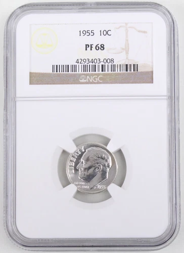 1955 Proof Roosevelt Silver Dime 10C NGC PF68