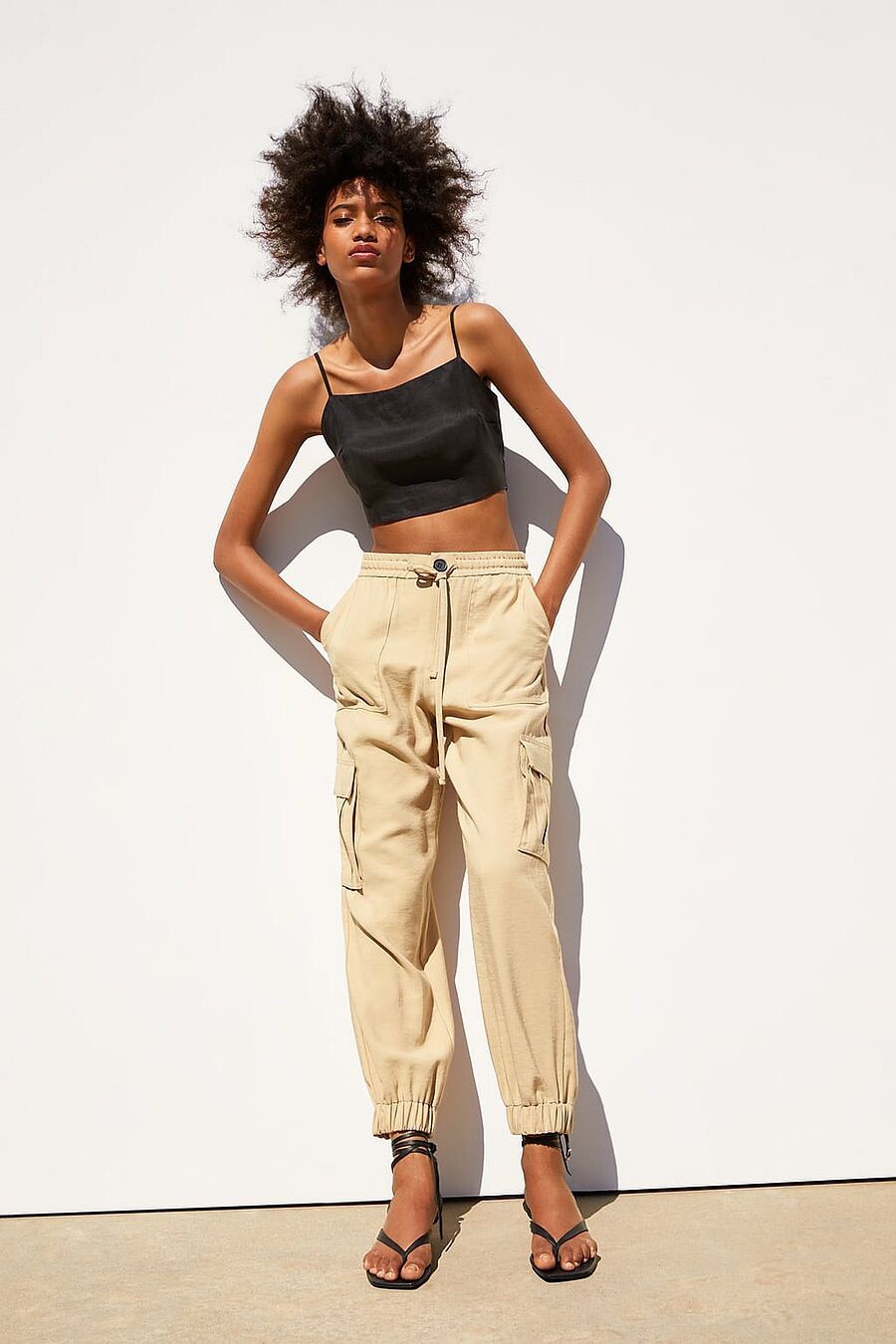 ZARA BEIGE CARGO POCKET PANTS WOMENS SIZE SMALL￼ | eBay