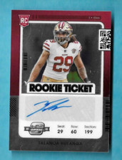 2021 Panini Contenders Optic Talanoa Hufanga Rookie Ticket Auto #201 RC 49ers SP