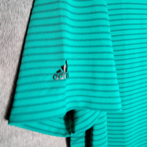Adidas Golf climacool Mens polo shirt Size XL Green Striped Short Sleeve - Picture 5 of 10