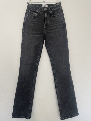 AGOLDE High Rise Straight Leg Jeans 24 Black Vintage - Picture 4 of 12