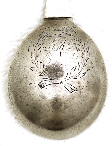 Norwegian Hand Wrought Silver Cherub End Spoon Engraved Dedication HML SHL 1802 - Picture 4 of 13