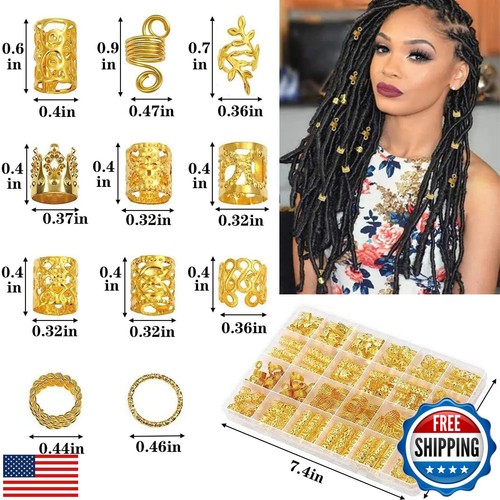 220 Pezzi Treccia Gioielli Capelli Oro, Accessorio Capelli Tuefuzy, Accesso Dreadlock Capelli - Foto 2 di 5