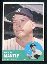 1963 Topps #200 Mickey Mantle New York Yankees HOF 