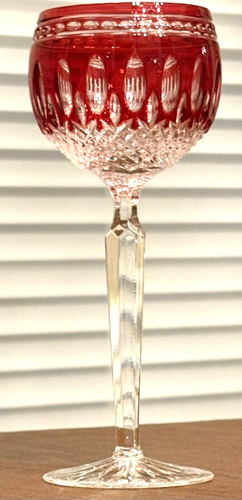 Waterford Crystal Gorgeous Clarendon Red Ruby Hock Wine Goblet Retired Mint - Picture 7 of 9