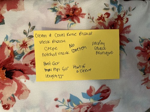 Paisley Grace Boutique Bluse V-Ausschnitt Creme & Koralle Rose!! - Bild 4 von 5