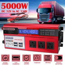 Upgraded 7000W Power Inverter Peak 5000W Modified Sine Wave DC 12V to AC 110V