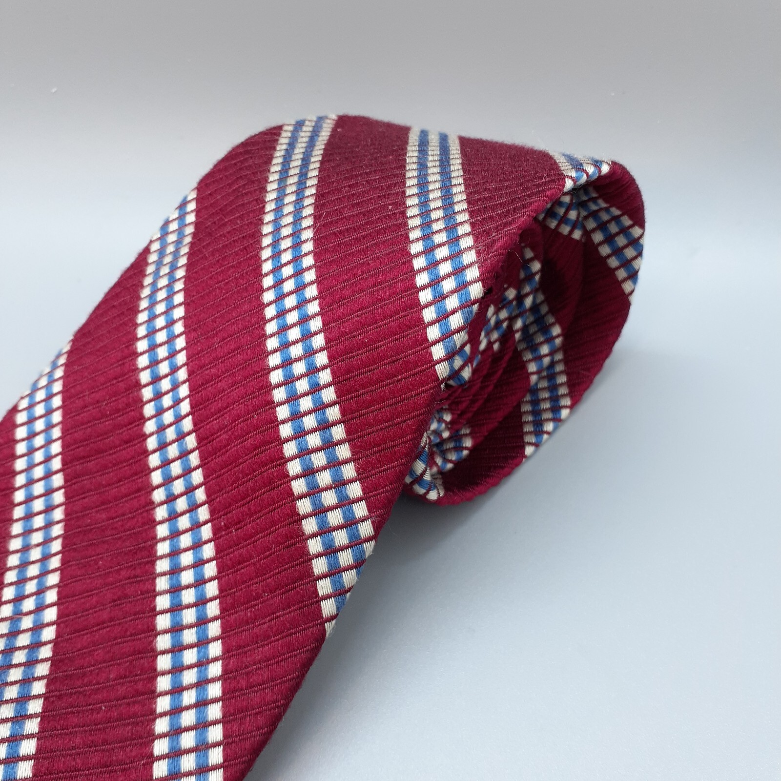 Brooks Brothers Basics Geometric Stripe Silk Necktie Red White Blue Tie 58x3.75 thumbnail 3
