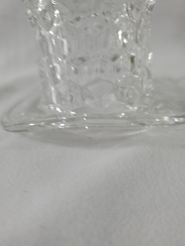 Fostoria Top Hat Toothpick Holder American Cube Crystal Clear Vase - FREE SHIP - Picture 3 of 5