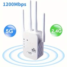 1200Mbps WiFi Range Extender Repeater 2.4G/5G Wireless Amplifier Router Booster