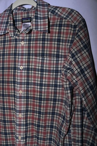 Patagonia Long Sleeve Fezzman Shirt Button Up Check Print Organic size S #B730 - Picture 3 of 6
