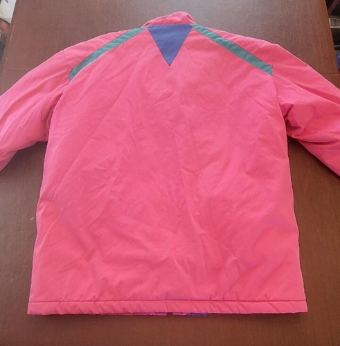 Haband Vintage Women's Winter Jacket 80's Sz L Amazing Pink Teal and Blue - Picture 6 of 8